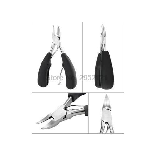 By dhl or ems 100pcs Stainless Steel Cuticle Nipper Ingrown Toe Nail Clippers Pedicure Tools Rubber Handle Cuticle Scissor new