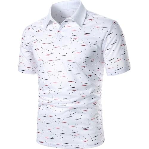 54# T-shirt Mens Polo Shirts Spring And Summer Casual Stitching Printed Button Short-sleeved Shirt Tops Streetwear Chemise