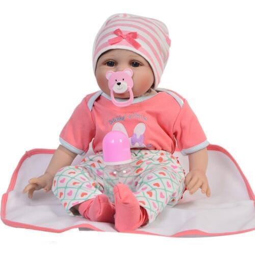 Bebes reborn children reborn doll toys gift 22inch soft silicone reborn baby dolls alive