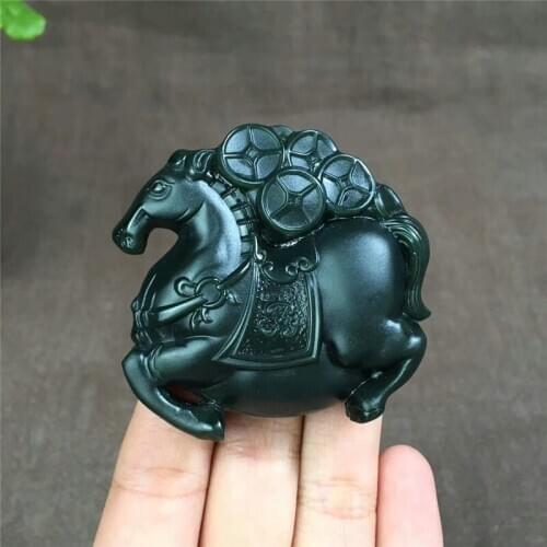 Hetian blue jade fine horse pendant immediately has money jade pendant hp26