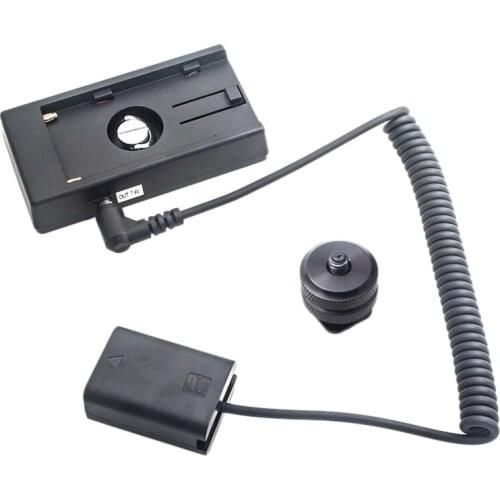 Dummy Battery,Full Decoding Dummy Battery to NP-F970 Battery Adapter Hot Shoe Mount Plate NP-FW50 for Sony A7/A7R/A6300