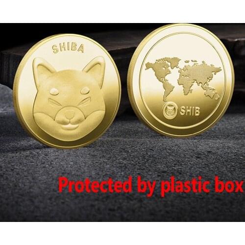 Metal Gold Plated Physical SHIBA SHIB Coin Souvenir Commemorative Coins Collectible Coins