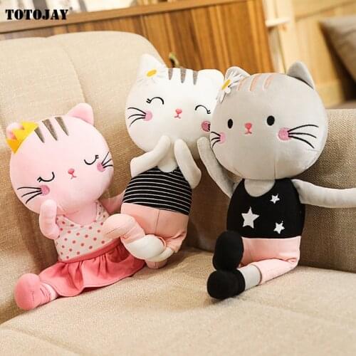 35CM Lovely Cute Stuffed Soft Cat Plush Pillow Kawaii Yoga Cat Soft Plush Toys Kids Girls Children Birthday Gift Dropshipping
