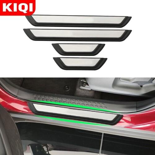 KIQI Stainless Steel Door Sill Scuff Plates for Toyota C-HR CHR 2016 - 2020 Car Door Sill Protector Cover Accessories