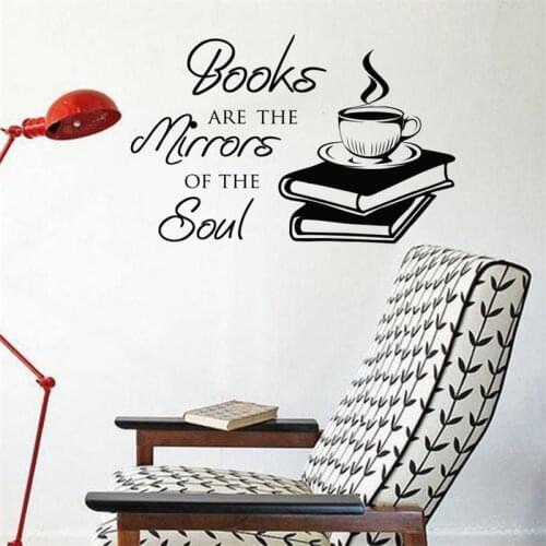 Wall Decal Books Are The Mirrors Of The Soul Motivation Reading Coffee Vinyl Sticker Children Room Library Study Décor HY1505