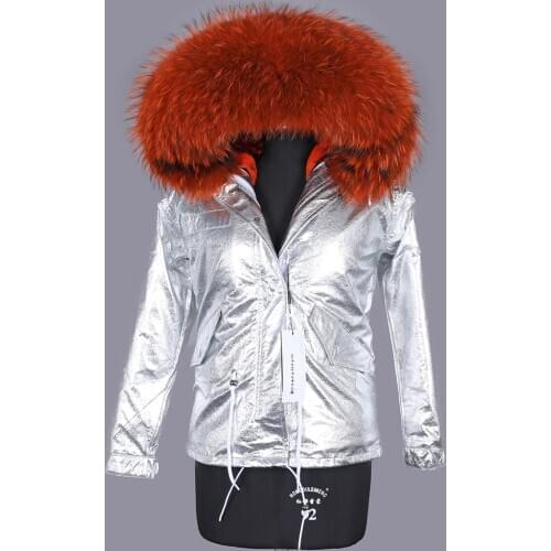 The new Maomokong 2020 real raccoon collar winter womens wear jacket with cotton thickened silver winter coat Womens jacket