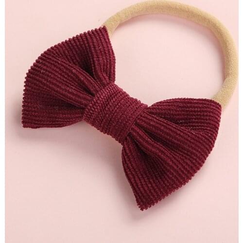 2021 New Super Stretchy Baby Girl Bow Headband Soft Nylon Infant Hair Bands Solid Color Toddler Turban Kids Hair Accessories