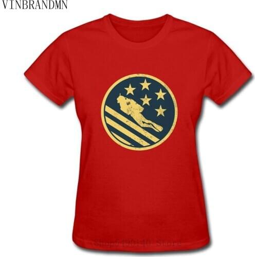 New Design Women Printed Shirt SCUBA DIVER Tshirt USA Flag Design Dive Funny Black Tee Shirt 2020 Cool Streetwear Brand Clothing