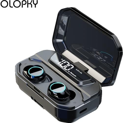 True Wireless Stereo Headphones Sports Bluetooth Earbud Headphones Hifi Sound With 3300mAh Charge Box Powerbank For IOS Android