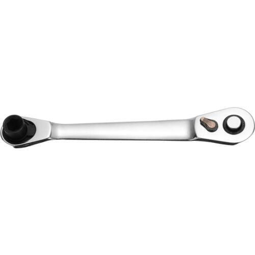 1/4" Dual Head Square Ratchet Socket Wrench Hex Bit Driver Screwdriver 72-Tooth For Garden Outdoor Repair Tools