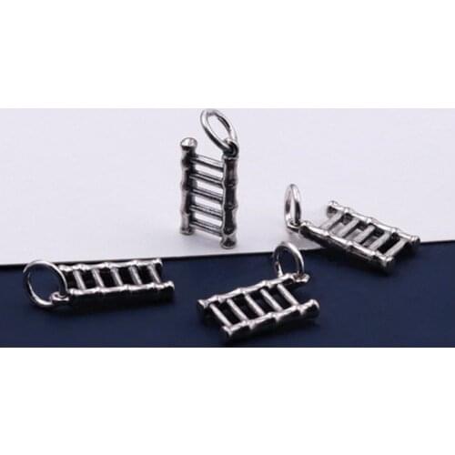 925 Sterling Silver Fashion Dangler Ladder Charms Handmade S925 Silver Women and Men Decoration Pendants DIY Jewelry Making