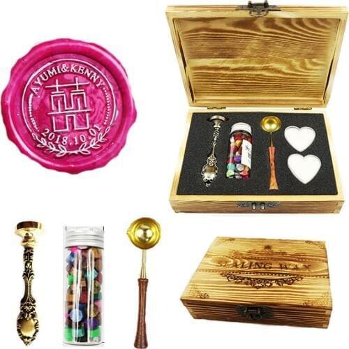 Custom Names Double Happiness Personalized Customized Wax Seal Stamp Gift Packing Greeting Card Love Letter Party Invitation