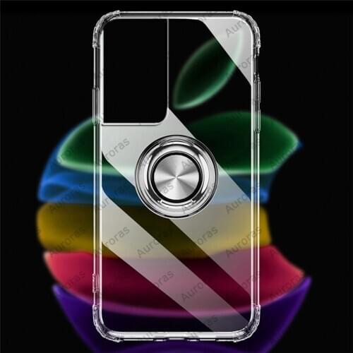 Auroras For Samsung Galaxy S21 Plus Case Anti-fall Airbag Clear Case Shockproof With Ring Case For Samsung S21 Ultra Cover