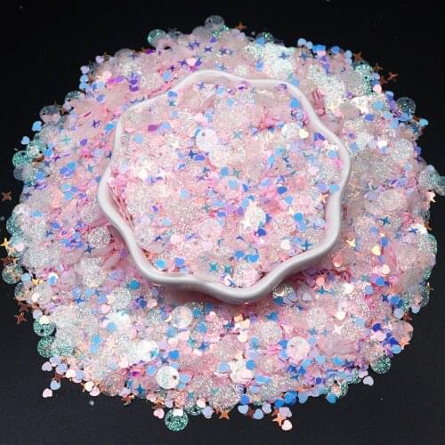 Mix Color Korea Pink Blue Glitter Sequins Flakes Paillette Face Nail Art Decoration PVC Sequins Stickers for Crafts 10g