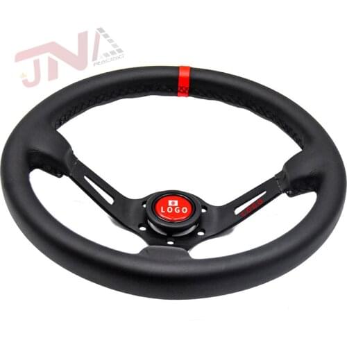350mm Sport Wheel for Game Car parts 14inch Racing Steering Wheel with Logo Horn Button