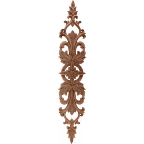 RUNBAZEF Vintage Unpainted Wood Carved Decal Applique Frame For Home Accessories Cabinet Door Decorative Wooden Miniature Craft