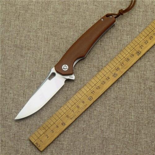 M390 Outdoor Folding Knife Camping Sharp Pocket hunting Knife linen Handle Tactical Defense EDC Tactical Tool Fruit Knife