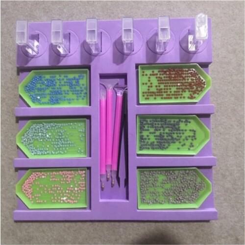 6 grid point tool DIY manual storage Rack Cross Stitch Accessories Embroidery Mosaic Christmas gift Diamond Painting plate