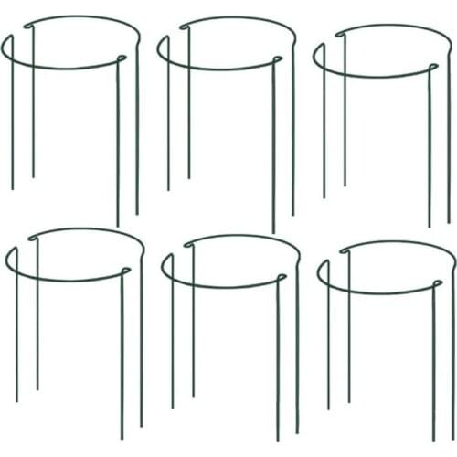 12 Pcs Plant Support Stake Metal Garden Plant Stake Green Half Round Plant Support Ring Plant Cage Plant Support 25X40cm