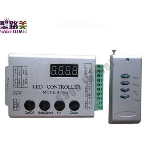DC5V-24V 4Keys RF Remote RGB LED Controller HC008 Magic Dream Color RF 133 effect modes DC12V WS2811 1903 For LED Strip Lighting