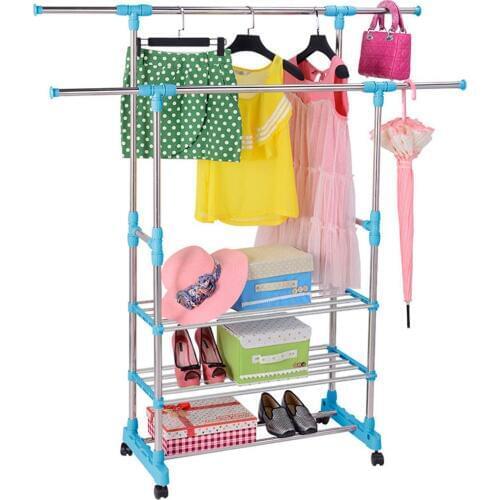 Удлинённая двухуровневая hanger with three shelves for shoes