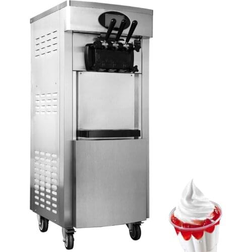 Vertical Soft Ice Cream Machine Electric Double Compressor Ice Cream Makers Stainless Steel Ice Cream Machine Vending