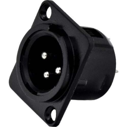 High quality 50pcs/lot NC3MD-L-B-1 Black 3-Pin XLR Chassis Panel Mount