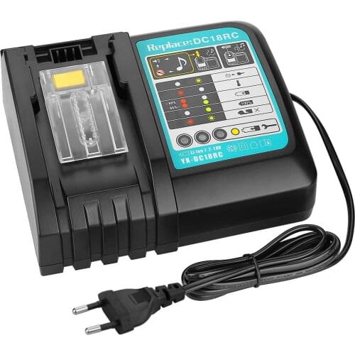 Li-Ion Battery Charger 3A Charging Current For Makita 14.4V 18V Bl1830 Bl1430 Dc18Rc Dc18Ra Power Tool Dc18Rct Charge Eu Plug