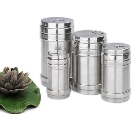 1Pcs Salt Sugar Bottle Rotating Cover Multi-purpose Stainless Steel Spice Pepper Shaker Spice Jar Seasoning Can Kitchen Gadgets