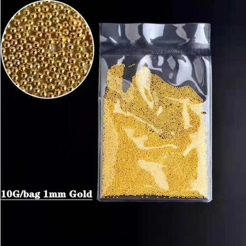 10g/bag METAL Caviar Mini Micro Ball Beads Silver Gold Rose Gold Metallic Pearl Charm Ball Bead in Wheel box Nail Arts Decorate