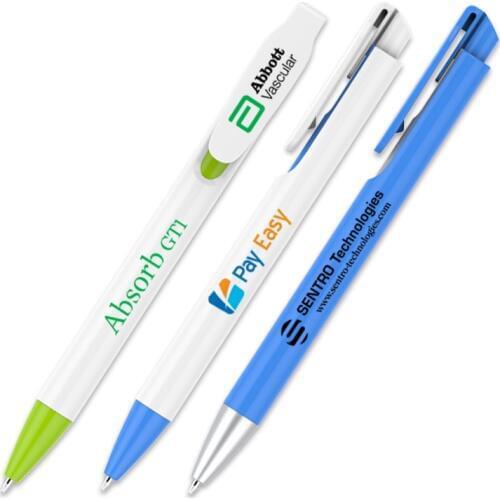 200 pcs/lot custom printing click action plastic ballpoint pens for writing promotional pens