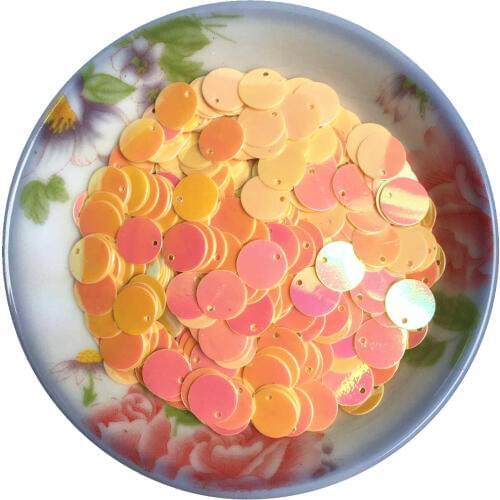 2000PCS Large Round Sequins 10mm PVC Flat Round With Side Hole Dress Accessory Beige AB