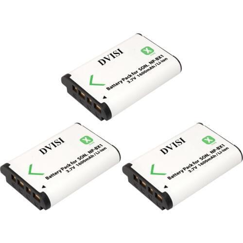 3Pcs/lot 3.7V 1600mAh NP-BX1 BX1 Camera Batteries pack For Sony DSC-RX100 RX100 HDR-AS15
