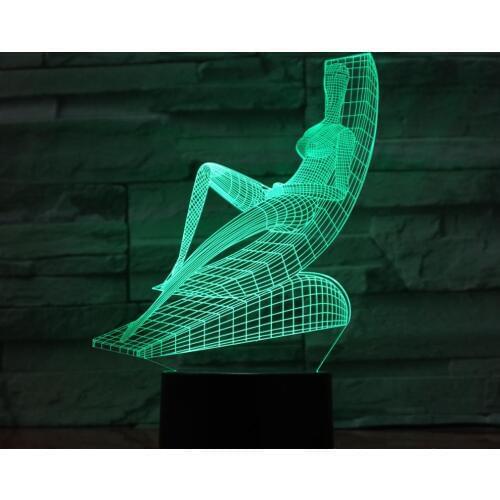 3D LED Night Light Yoga Sport 7 Color Acrylic bedroom lamp nightlights desk table Decoration led Night Light 842