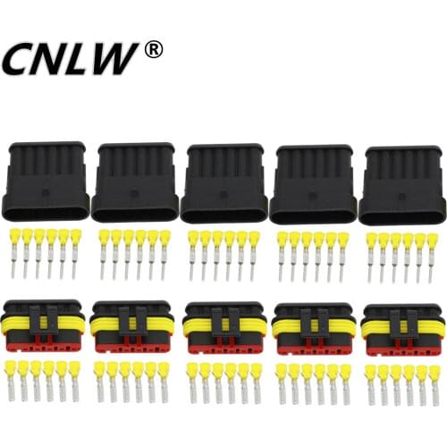 5 Sets 6 Pin AMP 1.5 Connector, DJ7061-1.5-11/21 Waterproof Electrical Wire Plug, Xenon lamp connectorAutomobile Connector