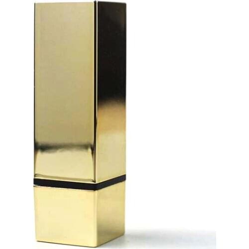 50pcs Golden Square Line Shiny Lipstick Tube Cosmetic Lip Balm Packaging Container 12.1 Caliber Can De Customized Logo