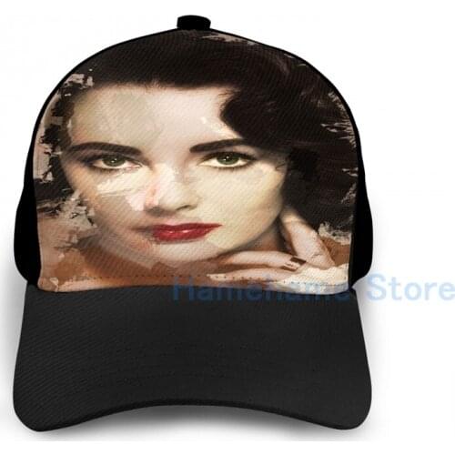 Fashion Paint-stroked Portrait Elizabeth Taylor Basketball Cap men women Graphic print black Unisex adult hat