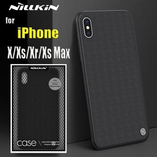 For iPhone Xr Xs Max X Case Nillkin Textured Nylon Fiber Durable Non-slip Soft TPU Shockproof Cover for Apple iPhoneX Funda Capa
