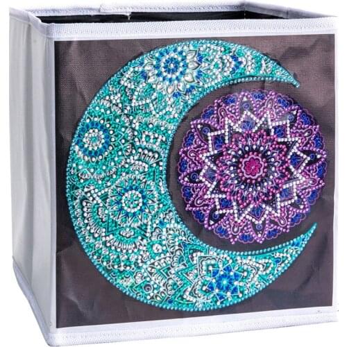 Floral Diamond Painting Desk Doll Toy Storage Box Collapsible Square DIY Home Decor Partial Drill Chingaco