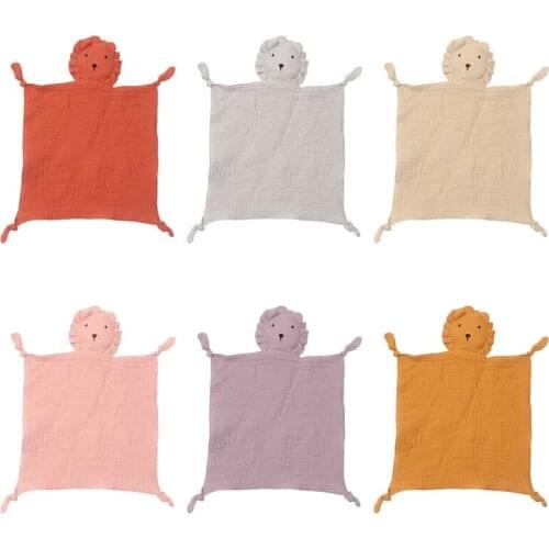 Baby Soother Appease Towel Bib Soft Animal Lion Doll Teether Infants Comfort Sleeping Nursing Cuddling Blanket Toys H055