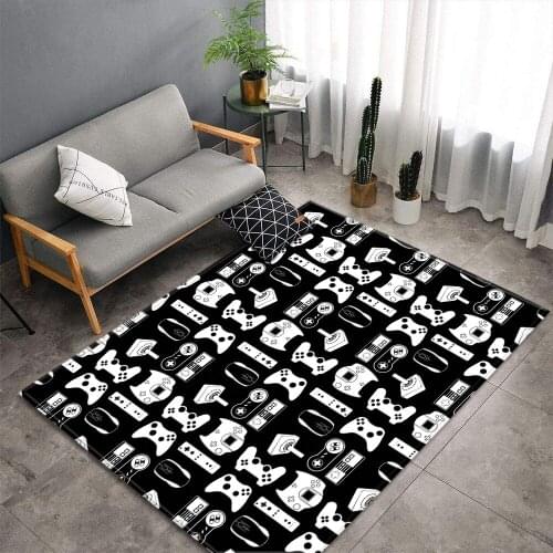Game Console Printed Carpets Bay Window Area Rug Flannel Anti-slip Kitchen Bathroom Mat Doormat Living Room Bedroom Rug Carpet