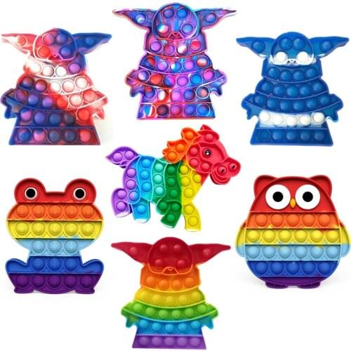 Popite Bubble Fidget Toys Tie-dye Fidget Sensory Toy Autism Special Needs Stress Reliever Child Adult Educational Toy