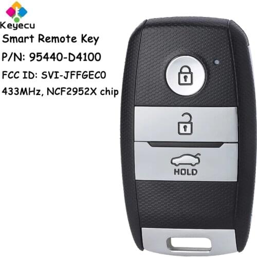 KEYECU Smart Keyless Go Remote Key With 3 Buttons 433MHz NCF2952X Chip - FOB for Kia Optima 2016-2018, SVI-JFFGEC0 95440-D4100