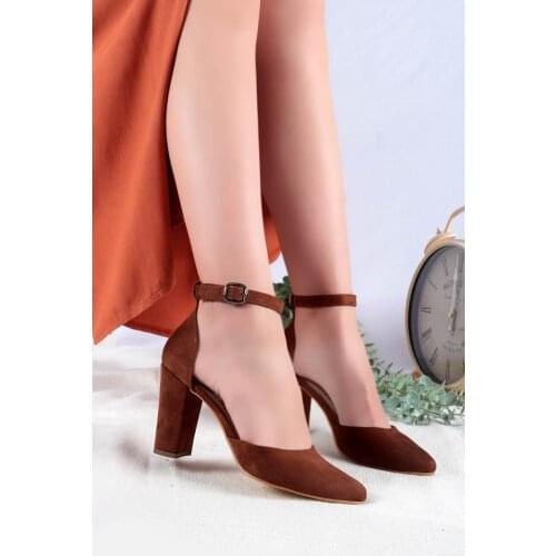 Joyce Coffee Suede High-Heeled Shoes