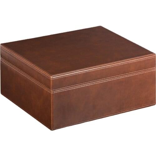 50 Count Cedar Wood Lined Cigar Humidor Box Leather Storage Case with Humidifier Hygrometer Smoke accesoires