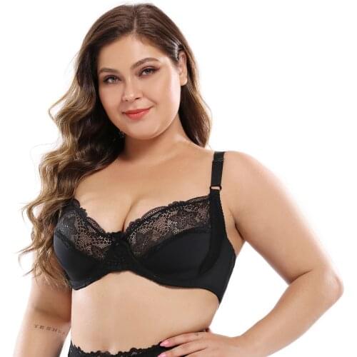 Lace Bras For Women Lager Sexy Push Up Bra Bralette Comfortable Underwired Plus Size Lingerie 85E 90E 95E 100E 105E 110E Cup