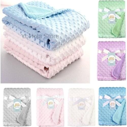 Hot Sale New Baby Blankets Newborn Soft Berber Fleece Baby Bibs Muslin Swaddle Wrap Feeding Towel Scarf Baby Quilt Solid