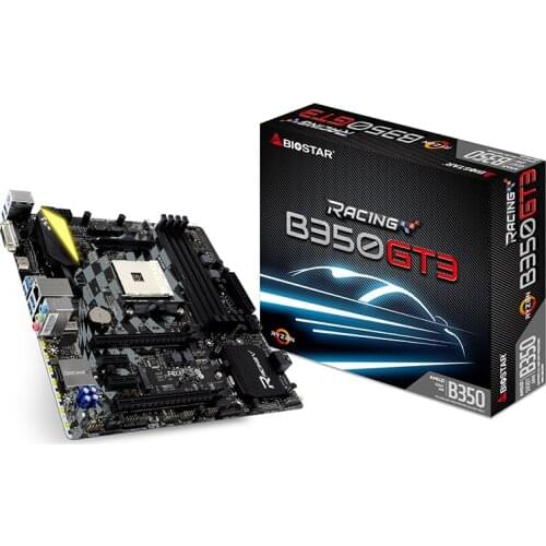 BIOSTAR super Game Racing Motherboard Computer B350GT3 For AMD Ryzen 1700X 1800X Micro-ATX DDR4 7 Hi-Fi 7Phase Power Desktop