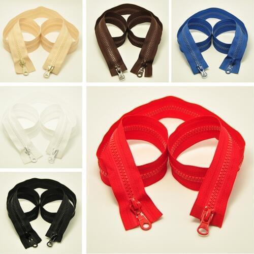 2pcs 5# resin zipper DIY sewing accessories 90 cm long double-sided resin zipper suitable for use in clothes,sleeping bags, etc