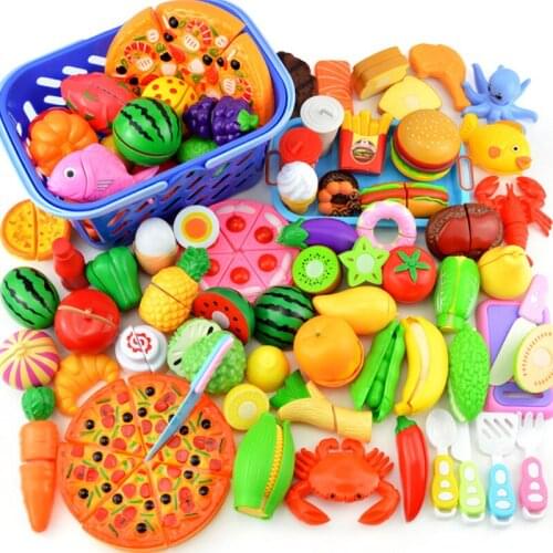 12-28PCS Children Mini Kitchen Food Toys Set Pretend Play Game Cutting Fruit And Vegetable Girls Toys Learning Educational Toy